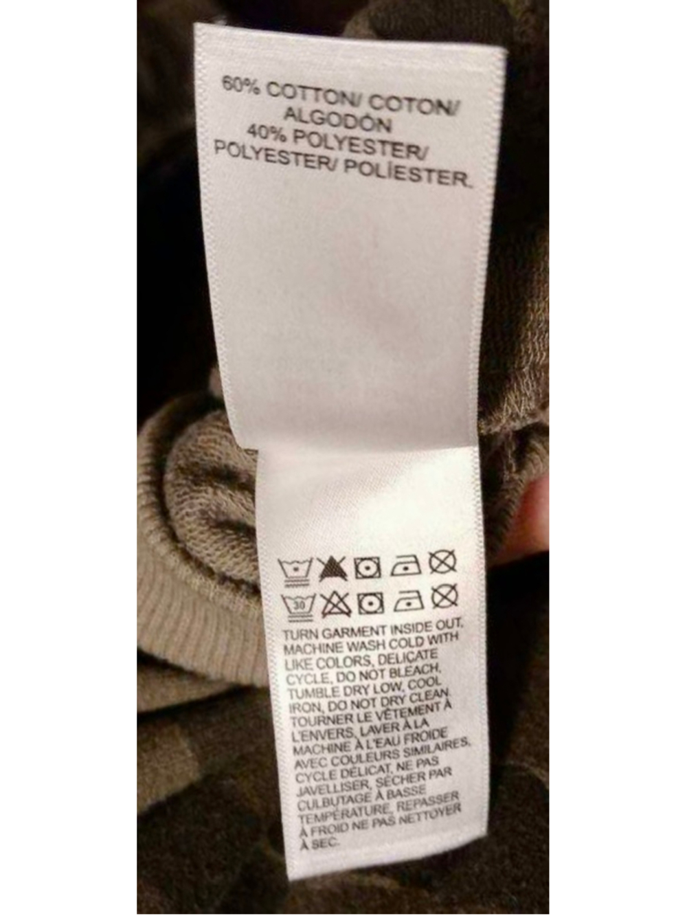 Lucky Brand Women's Olive Camo Raglan Sweatshirt - Size XL - INV377 h - Picture 5 of 11
